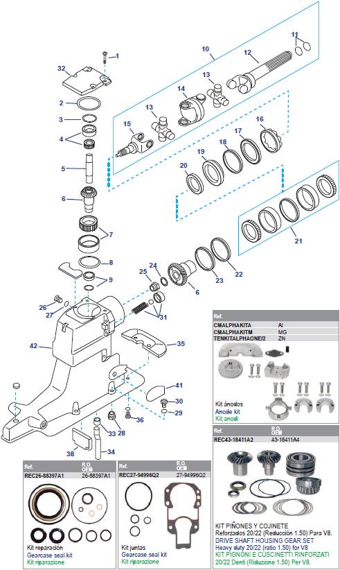 Drive Shaft Housing (S/N: 0D469859-0K999999 (1991-97) - Alpha One 