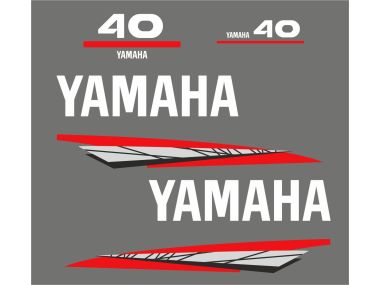 Yamaha 40 Jahre 1998 - 2004 Aufklebersatz Grau
