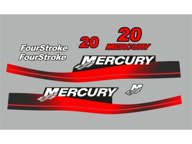 Mercury 20 PS Jahresbereich 1999-2006 Aufklebersatz 