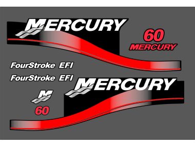 Mercury 60 PS Jahresbereich 2003-2005 Aufklebersatz 