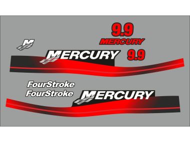 Mercury 9.9 PS Jahresbereich 1999-2006 Aufklebersatz 