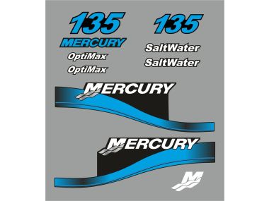 Mercury 135 PS Jahresbereich 1999-2004 Aufklebersatz 