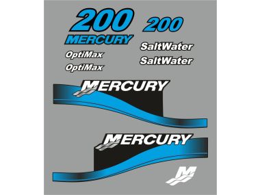 Mercury 200 PS Jahresbereich 1999-2004 Aufklebersatz 