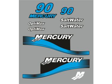 Mercury 90 PS Jahresbereich 1999-2004 Aufklebersatz 