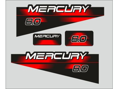 Mercury 8 PS Jahresbereich 1994 – 1998 Aufklebersatz 
