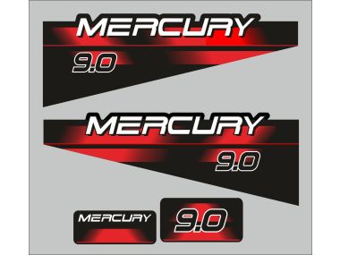 Mercury 9 PS Jahresbereich 1994 – 1998 Aufklebersatz 