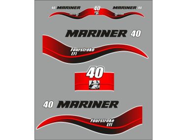 Mariner 40 PS Four Stroke EFI Jahresbereich 2003-2005 Aufklebersatz 