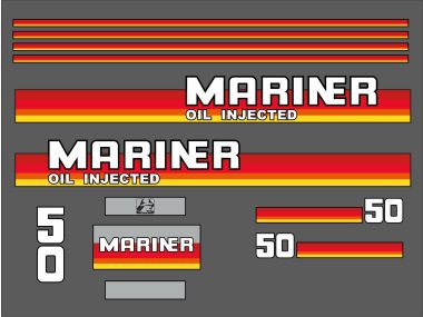 Mariner 50 PS Oil Injected 1984-1990 Aufklebersatz