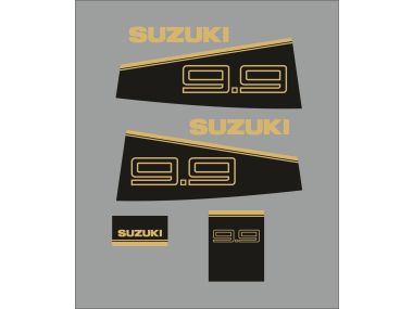 Suzuki 9.9 PS Jahresbereich 1988-1990 Aufklebersatz 