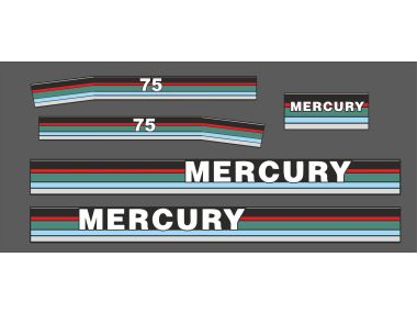 Mercury 75 PS Jahresbereich 1989-1993 Aufklebersatz 