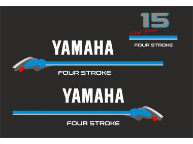 Yamaha Fourstroke 15 PS High Trust Aufklebersatz