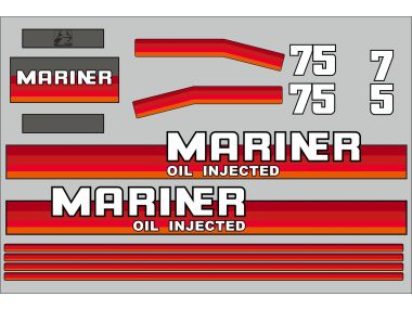Mariner 75 PS Jahresbereich 1984-1990 Aufklebersatz 