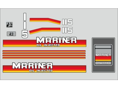 Mariner 115 PS Jahresbereich 1984-1990 Aufklebersatz 