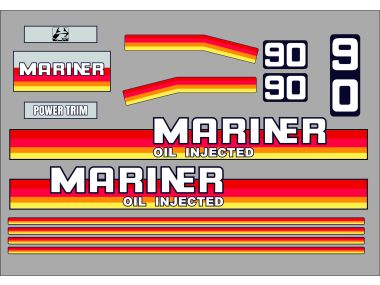 Mariner 90 PS Jahresbereich 1984-1990 Aufklebersatz 