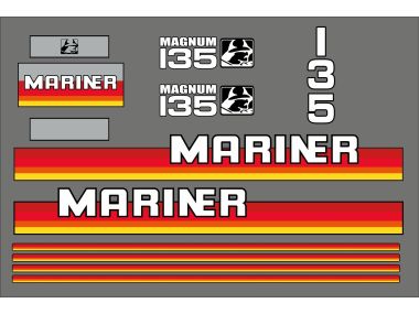 Mariner 135 PS Jahresbereich 1990 Aufklebersatz 