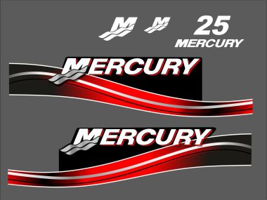 Mercury 25 PS Jahresbereich 2005-2007 Aufklebersatz 