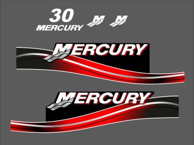 Mercury 30 PS Jahresbereich 2005-2007 Aufklebersatz 
