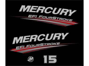 Mercury 15 PS EFI fourstroke Jahresbereich 2019 Aufklebersatz 