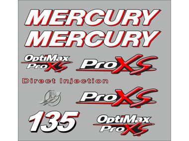 Mercruy 135 PS Optimax pro X Aufklebersatz 