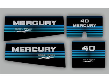 Mercury 40 PS Sea pro Jahresbereich 1997 Aufklebersatz 