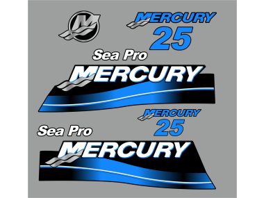 Mercury 25 PS Sea pro Jahresbereich 2007 Aufklebersatz 